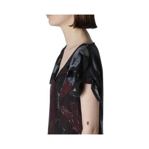 Cu/Dungaree Twill Painted City Print Square Neck Dress