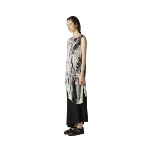 Cu/ Lawn Blurred Check Gathered Blouse