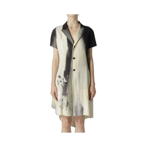 Swimming Butterfly Print Asymmetric Jacket