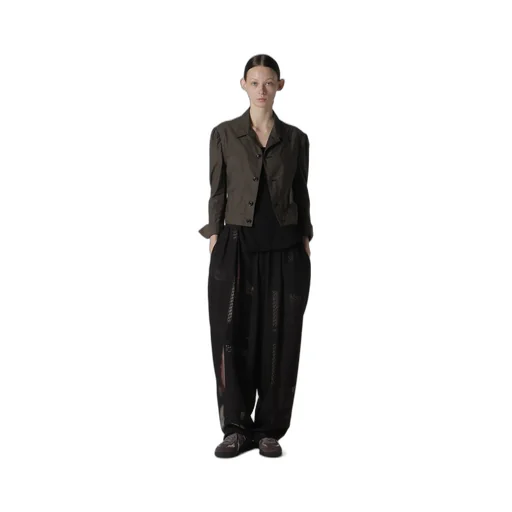 Cu/Dungaree Twill Dark Neon Print Suspender Pants