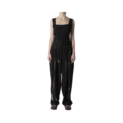 Cu/Dungaree Twill Dark Neon Print Suspender Pants