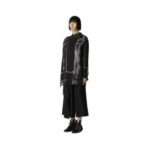 Cu/ Lawn Blurred Check Back Tie Blouse