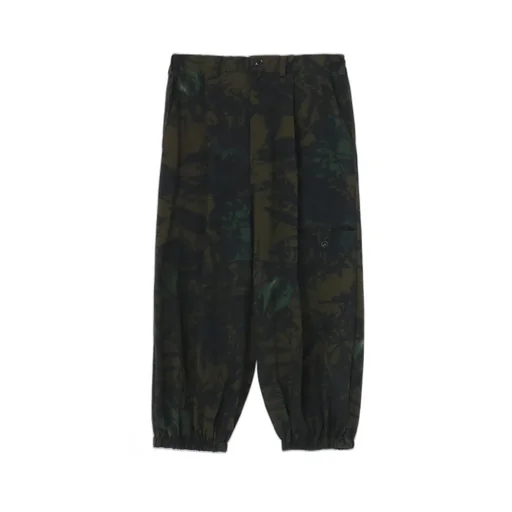 Withering Flower Eleastic Band Hem Pants