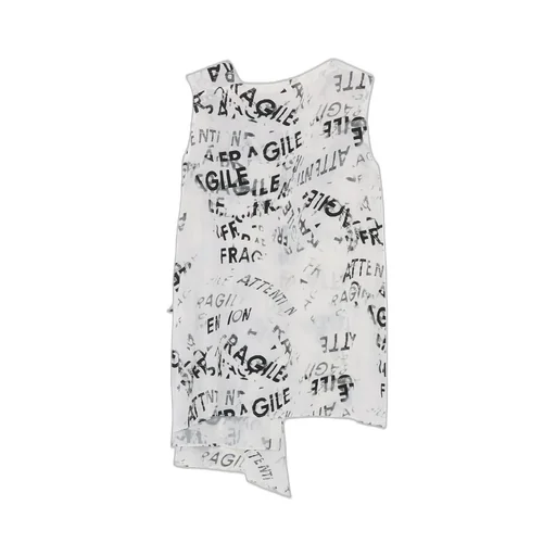 Rayon Georgette Sleeveless Flap Panel Top