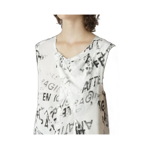 Rayon Georgette Sleeveless Flap Panel Top