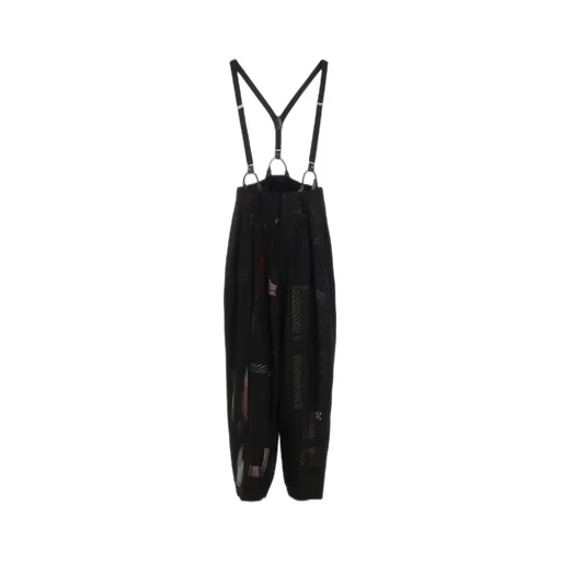 Cu/Dungaree Twill Dark Neon Print Suspender Pants