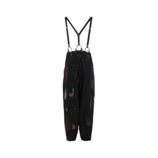 Cu/Dungaree Twill Dark Neon Print Suspender Pants