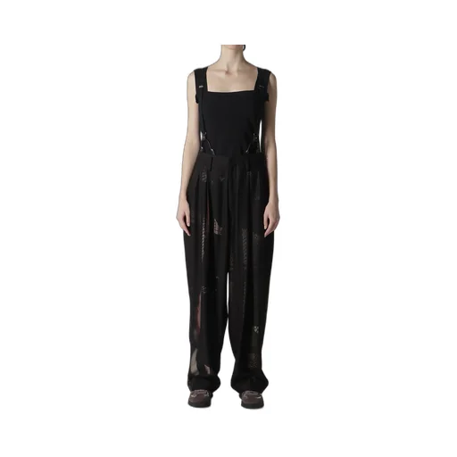 Cu/Dungaree Twill Dark Neon Print Suspender Pants