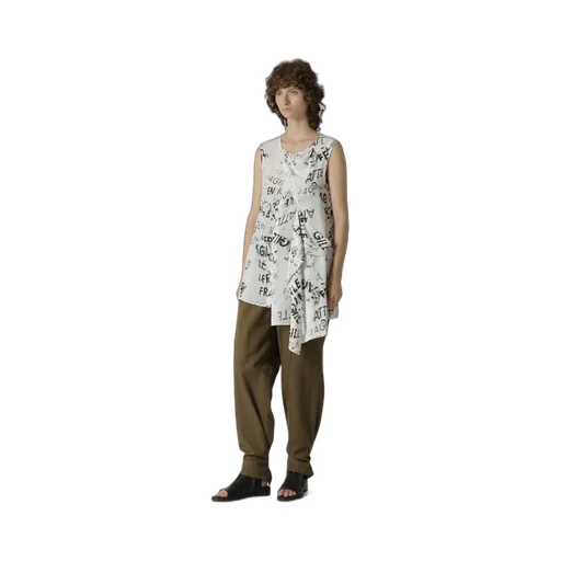 Rayon Georgette Sleeveless Flap Panel Top