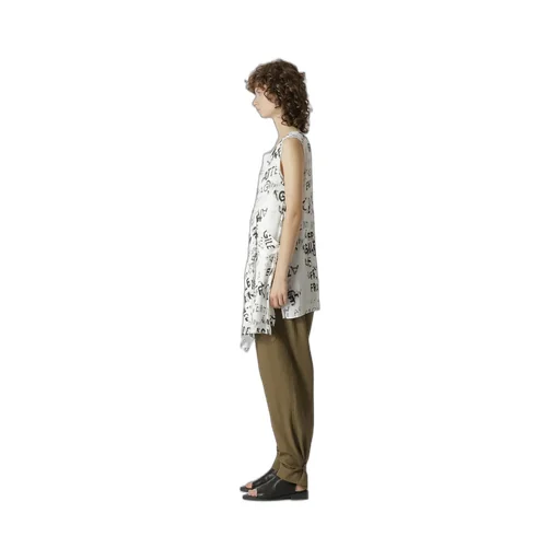 Rayon Georgette Sleeveless Flap Panel Top