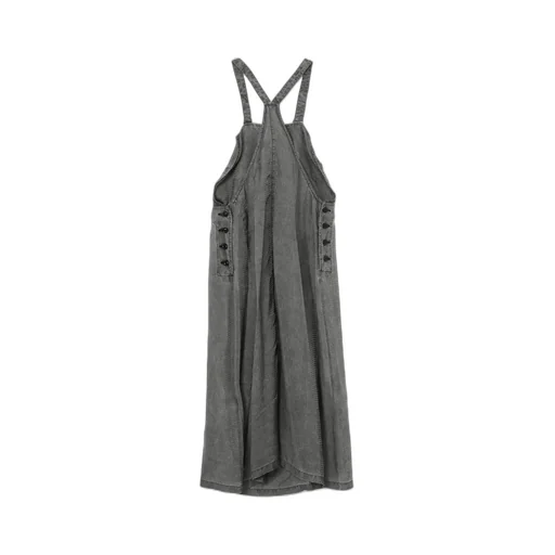 Cupro Houndstooth Apron Dress