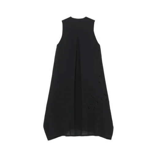Sleeveless Dress With Notched Lapel Collar