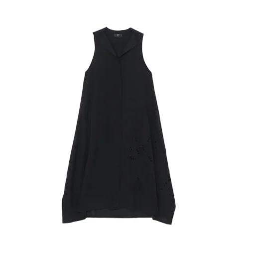 Sleeveless Dress With Notched Lapel Collar
