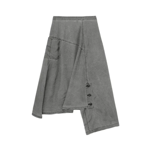 Cupro Houndstooth Asymmetric Pants