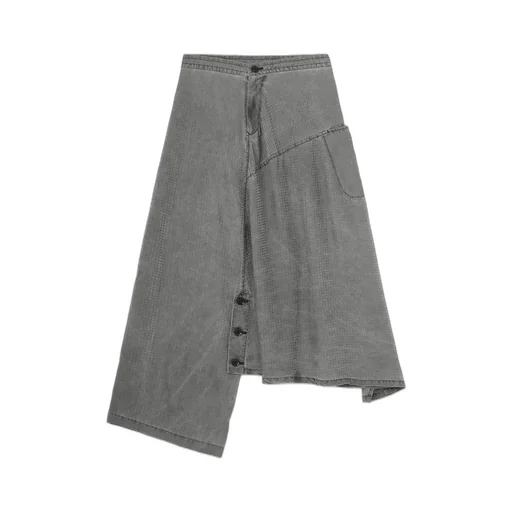 Cupro Houndstooth Asymmetric Pants