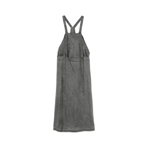 Cupro Houndstooth Apron Dress