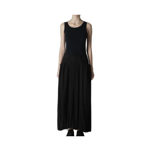 Black Denim Combination Skirt
