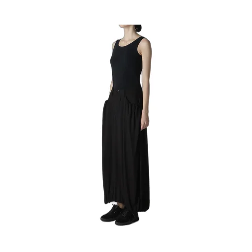 Black Denim Combination Skirt