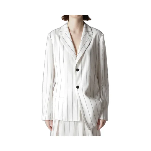 Washer Stripe Left Side Dropped Jacket