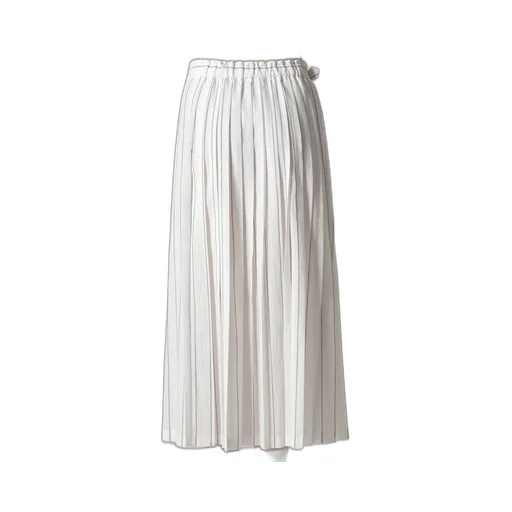 Washer Stripe Pleated Wrap Skirt