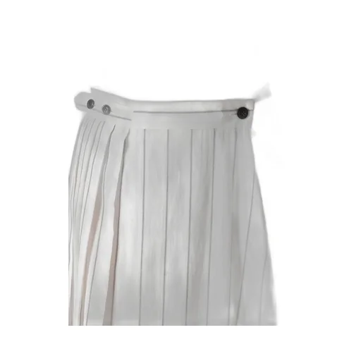 Washer Stripe Pleated Wrap Skirt