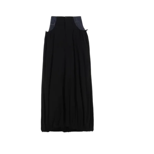 Rigid Denim Combination Skirt