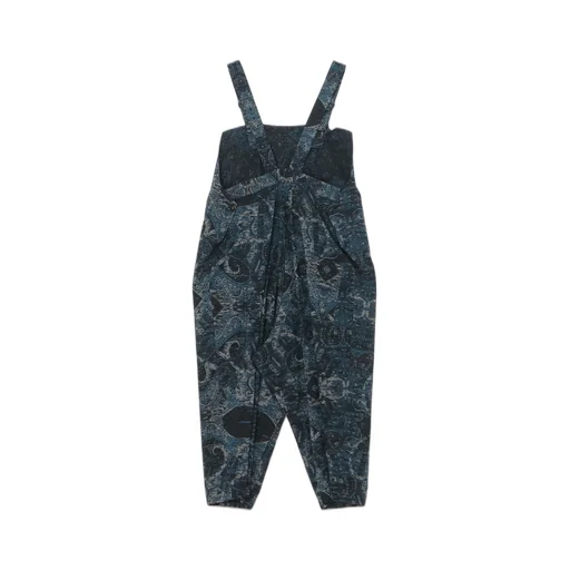 Cotton Heather Dungaree Jacquard Print Salopette Pants
