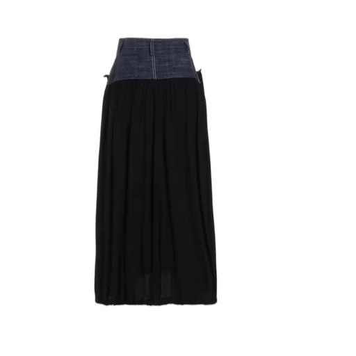 Rigid Denim Combination Skirt