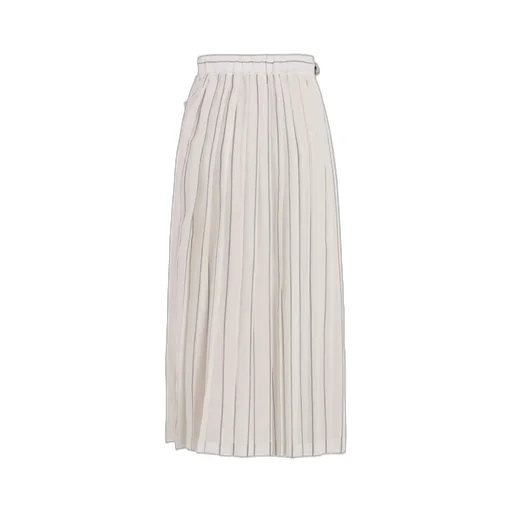 Washer Stripe Pleated Wrap Skirt