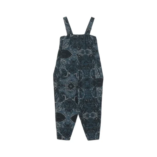 Cotton Heather Dungaree Jacquard Print Salopette Pants