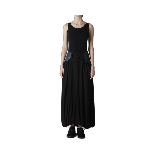 Rigid Denim Combination Skirt