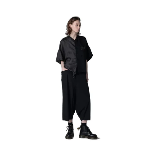 Typewriter Polyester 5-Pocket Sarouel Pants