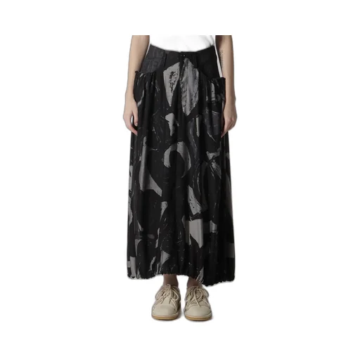 Denim/Cupro Combination Skirt