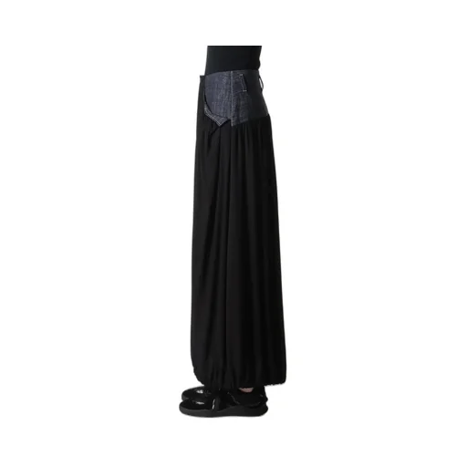 Rigid Denim Combination Skirt