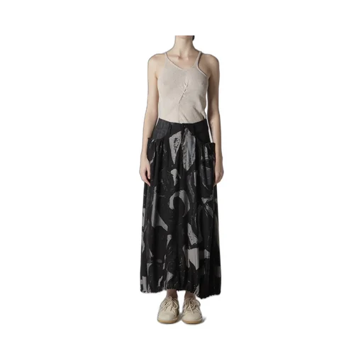 Denim/Cupro Combination Skirt