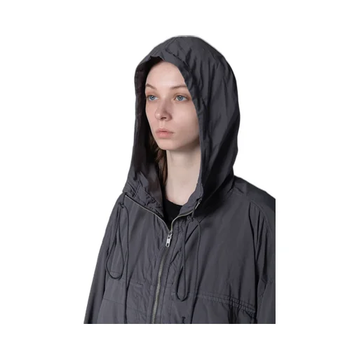 Typewriter Polyester Hooded Dress
