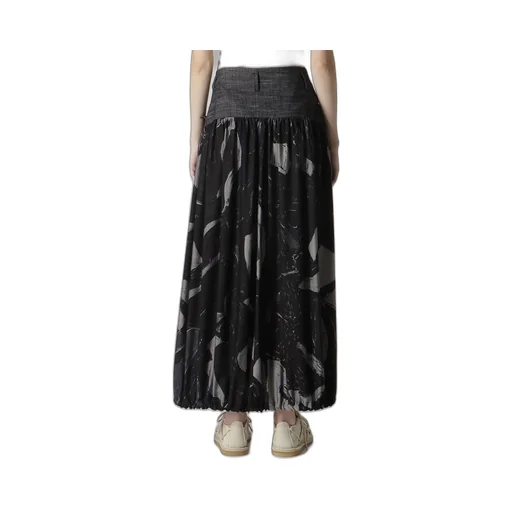 Denim/Cupro Combination Skirt