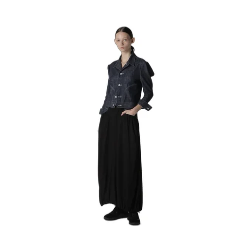 Rigid Denim Combination Skirt