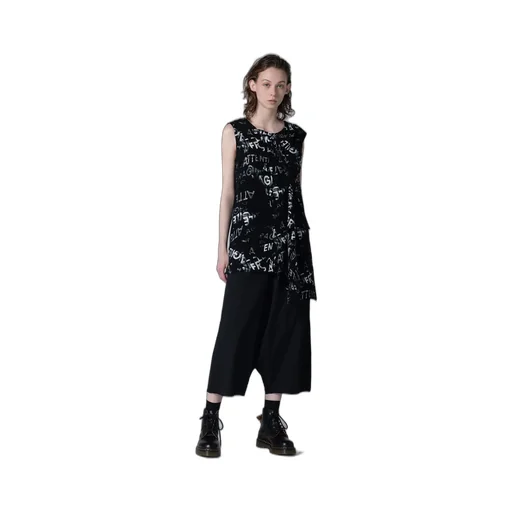 Typewriter Polyester 5-Pocket Sarouel Pants