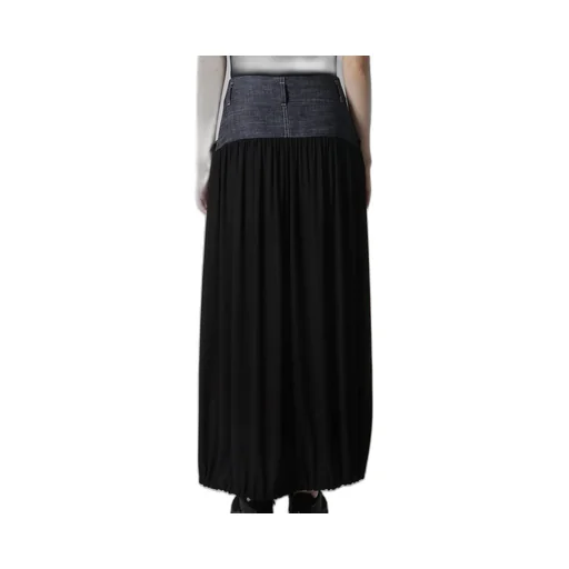 Rigid Denim Combination Skirt