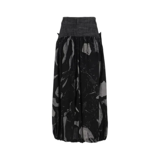 Denim/Cupro Combination Skirt