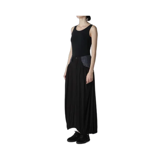 Rigid Denim Combination Skirt