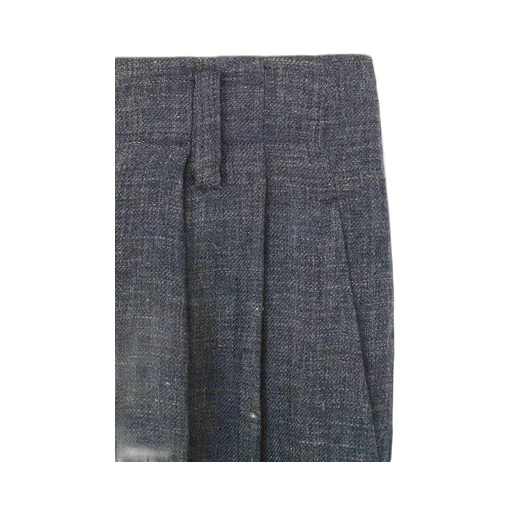 Linen Tweed Lace Up Hem Pants
