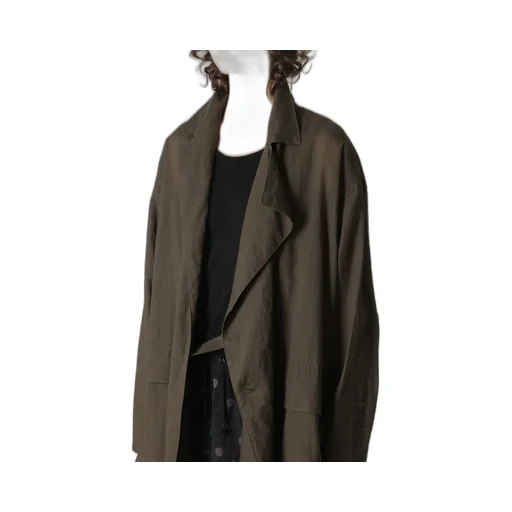 Ramie Oil Lawn Flap Patch Pocket Work Coat