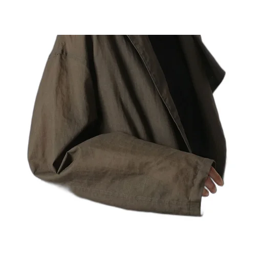 Ramie Oil Lawn Flap Patch Pocket Work Coat