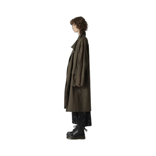 Ramie Oil Lawn Flap Patch Pocket Work Coat