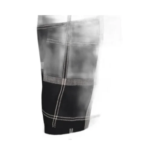 Linen/Nylon Plaid Long Straight Pants