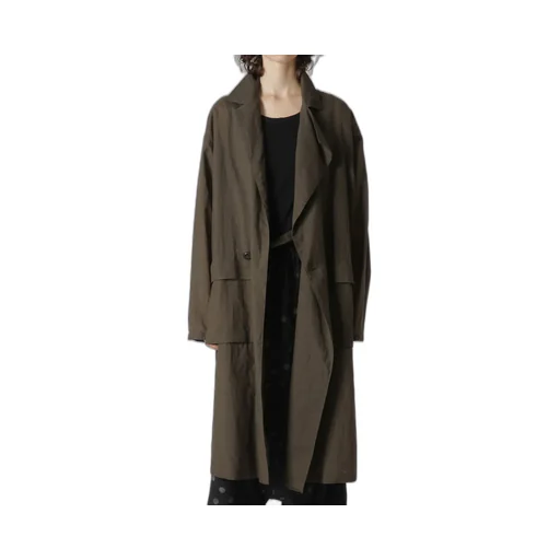 Ramie Oil Lawn Flap Patch Pocket Work Coat