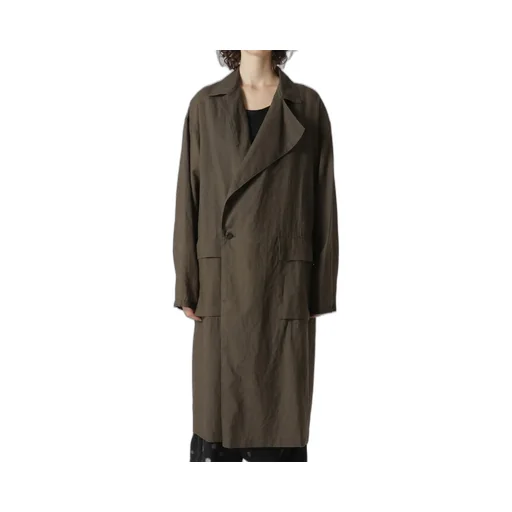 Ramie Oil Lawn Flap Patch Pocket Work Coat