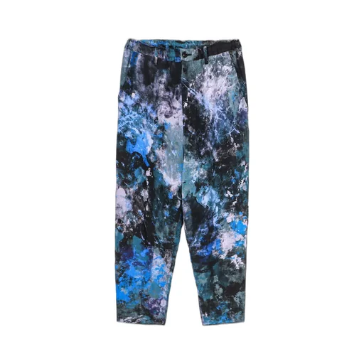 Linen Lawn Paint Print Elastic String Waist Pants